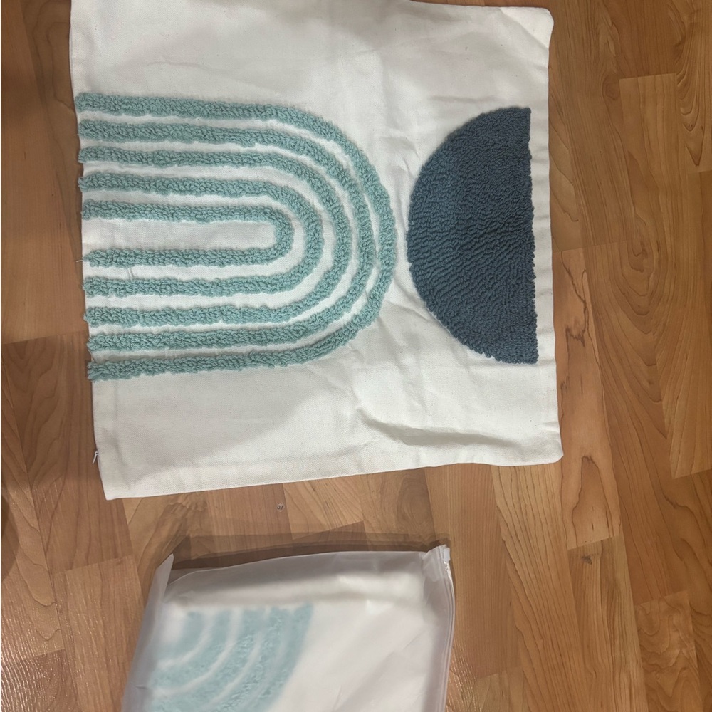 Abstract Blue and White Throw Pillow Cover